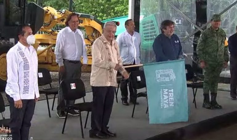 Dan banderazo a obras del Tren Maya tramo Cancún Izamal Código San