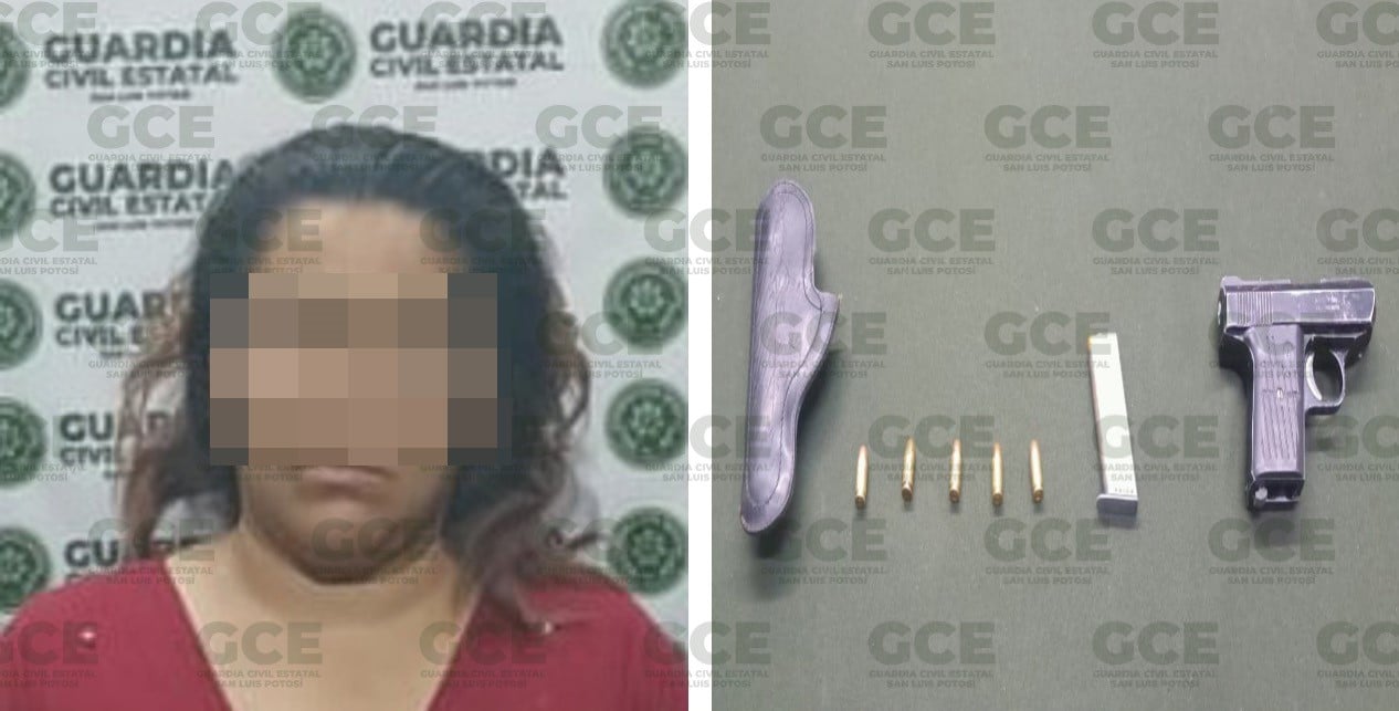 MUJER PORTABA UN ARMA DE FUEGO