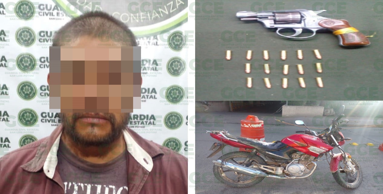 detenido motociclista arma y droga