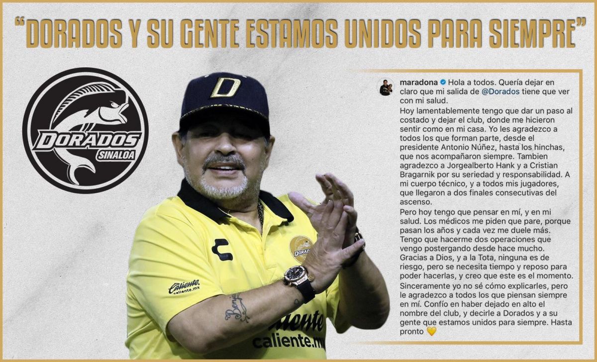 Maradona Deja El Banquillo De Los Dorados De Sinaloa - Código San Luis ...