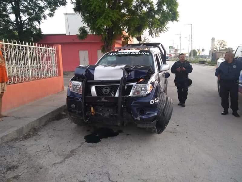 matehuala policias borrachos chocan patrulla