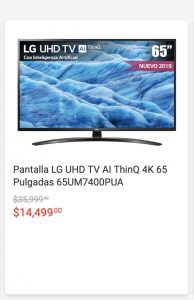 pantallas lg liverpool cybermonday