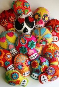 calaveras de fieltro