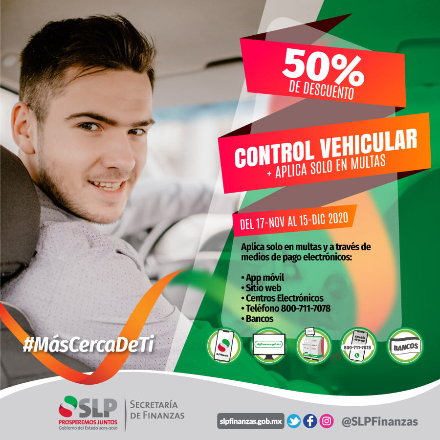 50% de descuento en multas de control vehicular