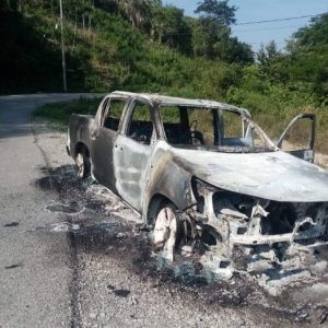 balean e incineran camioneta en la localidad de Zaragoza 