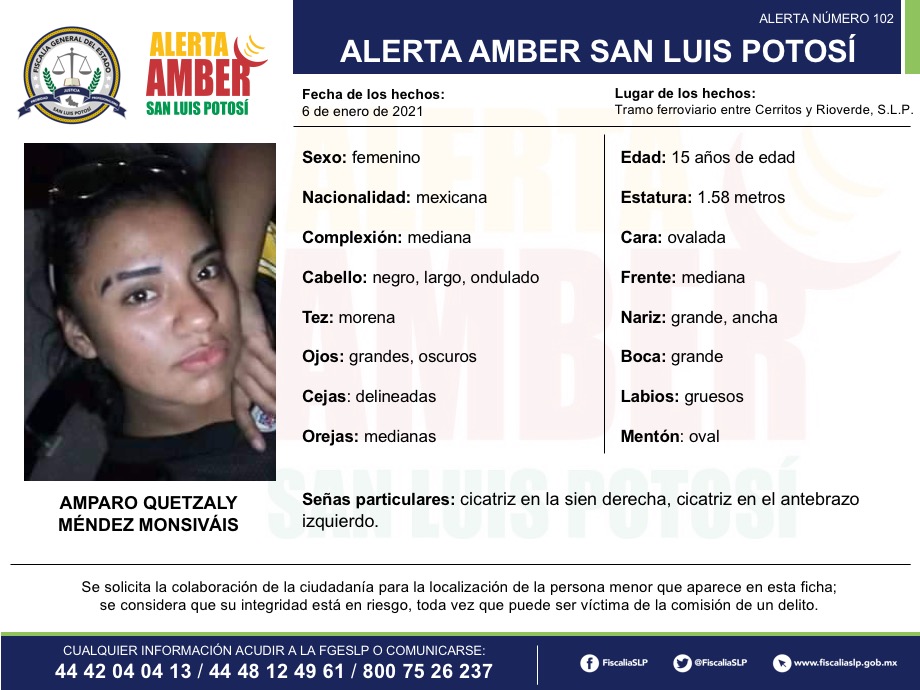 alerta amber niña 15 años quetzal´y