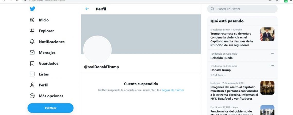 suspenden cuenta de tw de trump