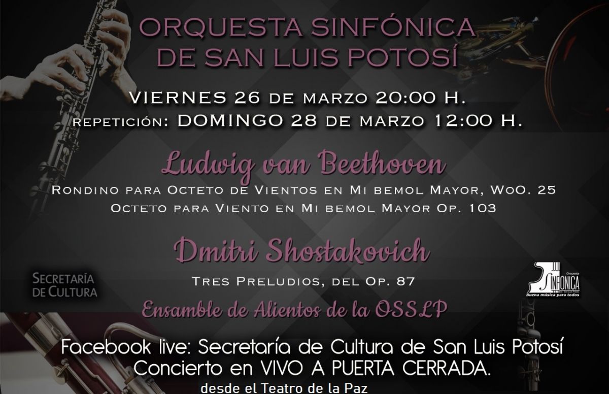 Presenta Orquesta Sinfónica concierto desde teatro de la Paz