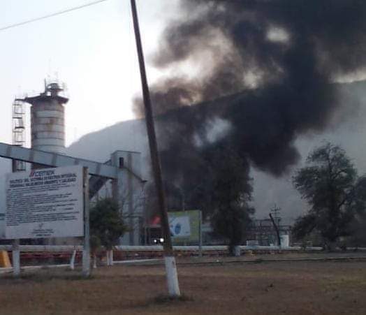 Incendio planta CEMEX Tamuín