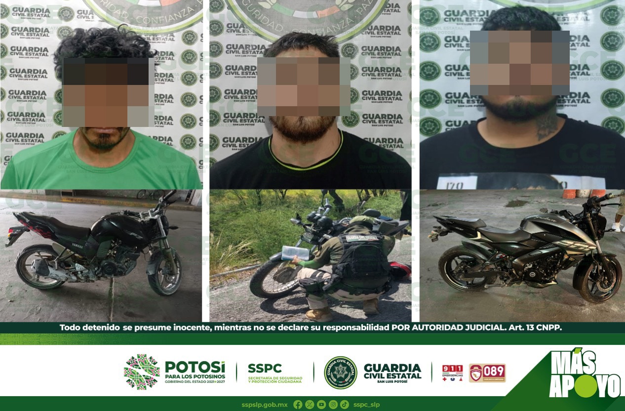 tres detenidos por robo de vehiculo