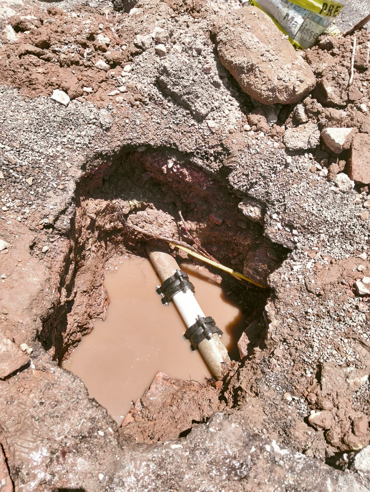 Raíces revientan ducto de agua potable y provocan fuga en Alamitos; ya fue reparada por Interapas