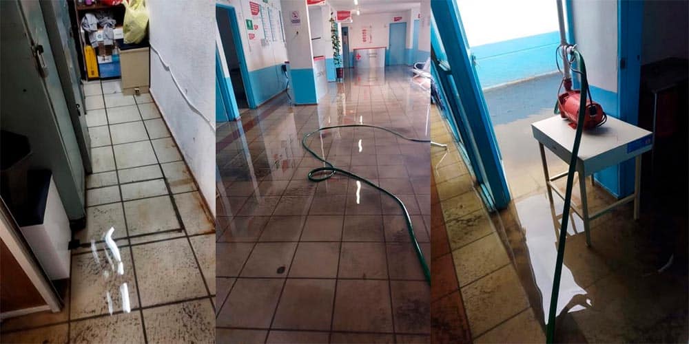 Intensas lluvias inundan la Cruz Roja en SLP; evacuan a pacientes