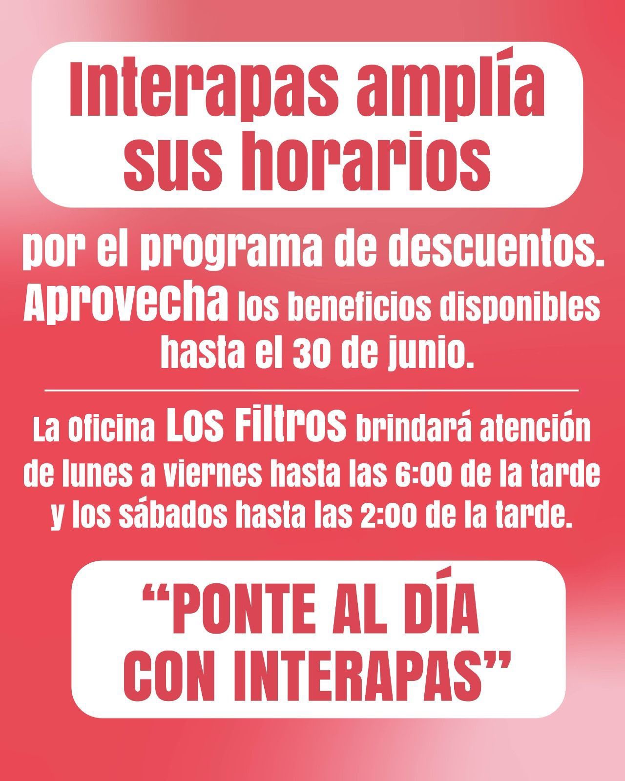 horarios interapas gobierno municipal slp