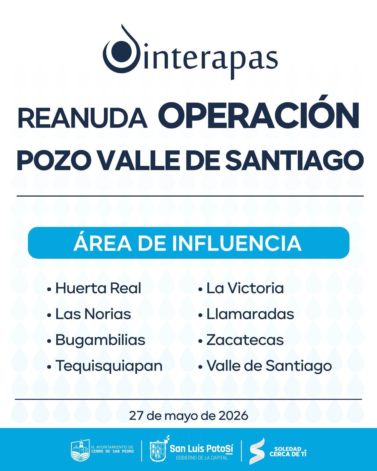 pozo valle de santiago gobierno municipal slp interapas
