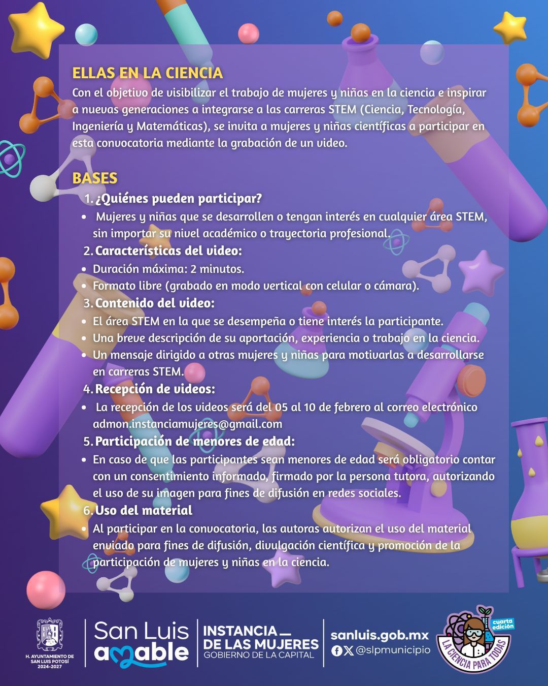 convocatoria mujeres ciencia gobierno municipal slp