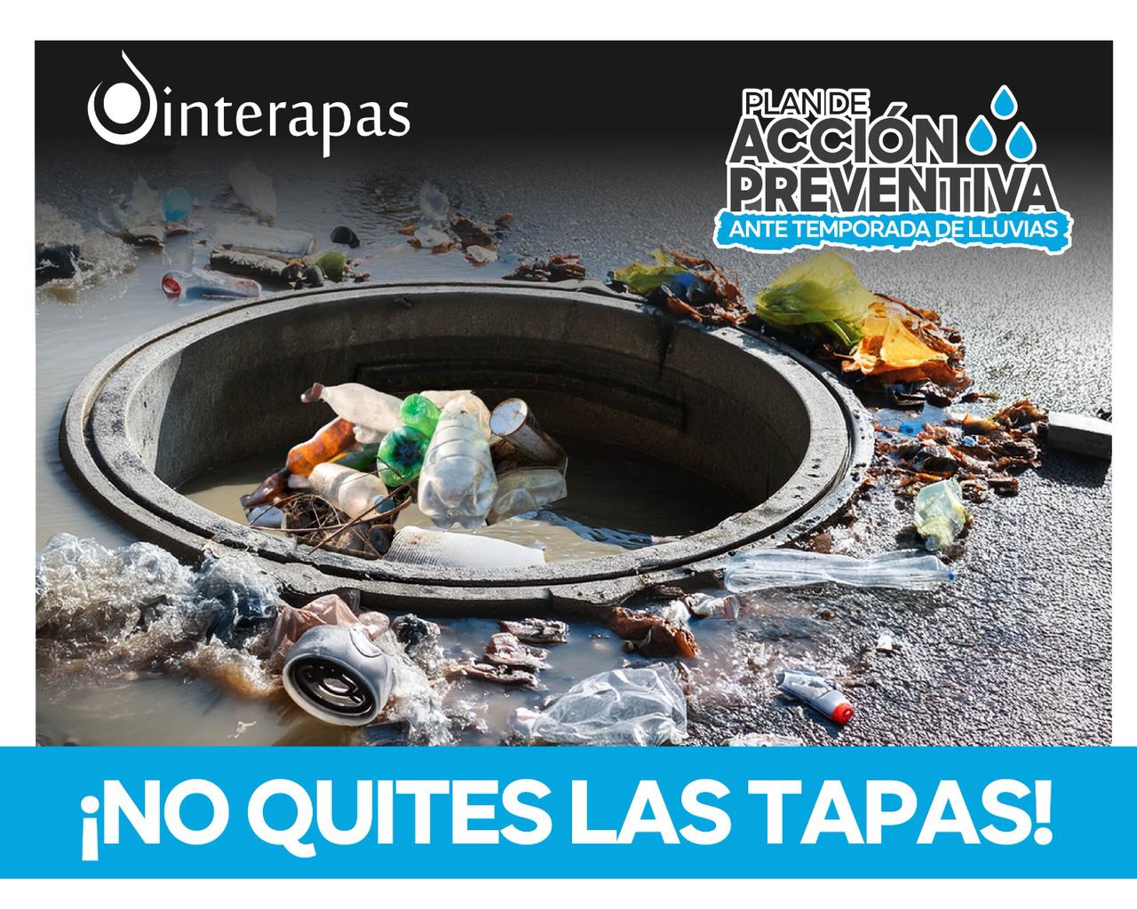 Interapas llama a no remover las tapas de las alcantarillas en días de lluvia