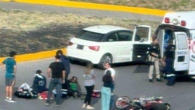 dos lesionados choque en motocicleta