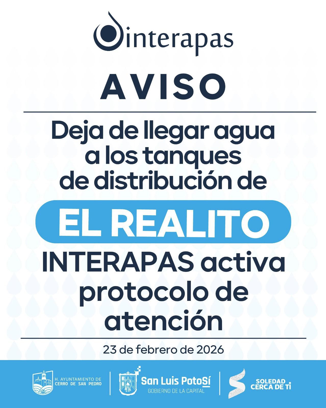 El Realito falla Interapas gobierno municipal slp